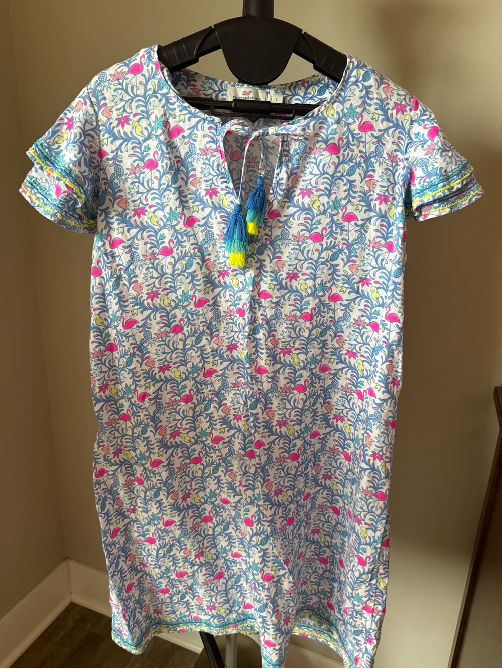 floral flamingo vineyard vines dress